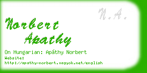 norbert apathy business card